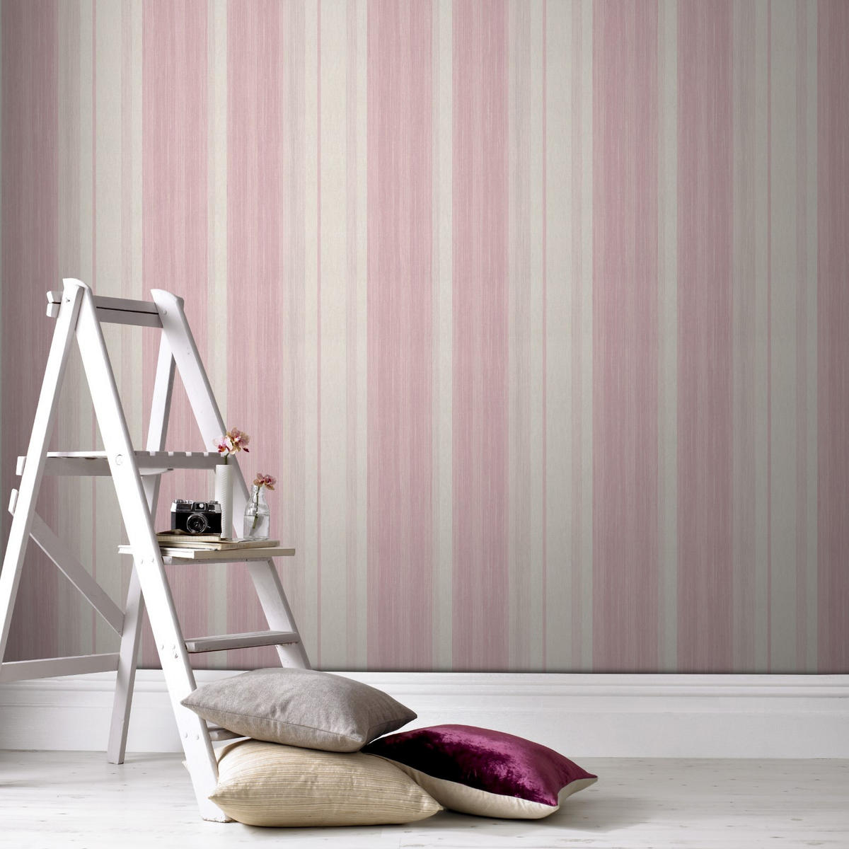VLIESTAPETE Streifen 1005x52cm - Pink/Weiß, Papier/Kunststoff (52/1000cm) - Superfresco Easy