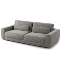 3-SITZER SOFA - Schwarz/Grau, Kunststoff/Textil (252/80/117cm) - home24