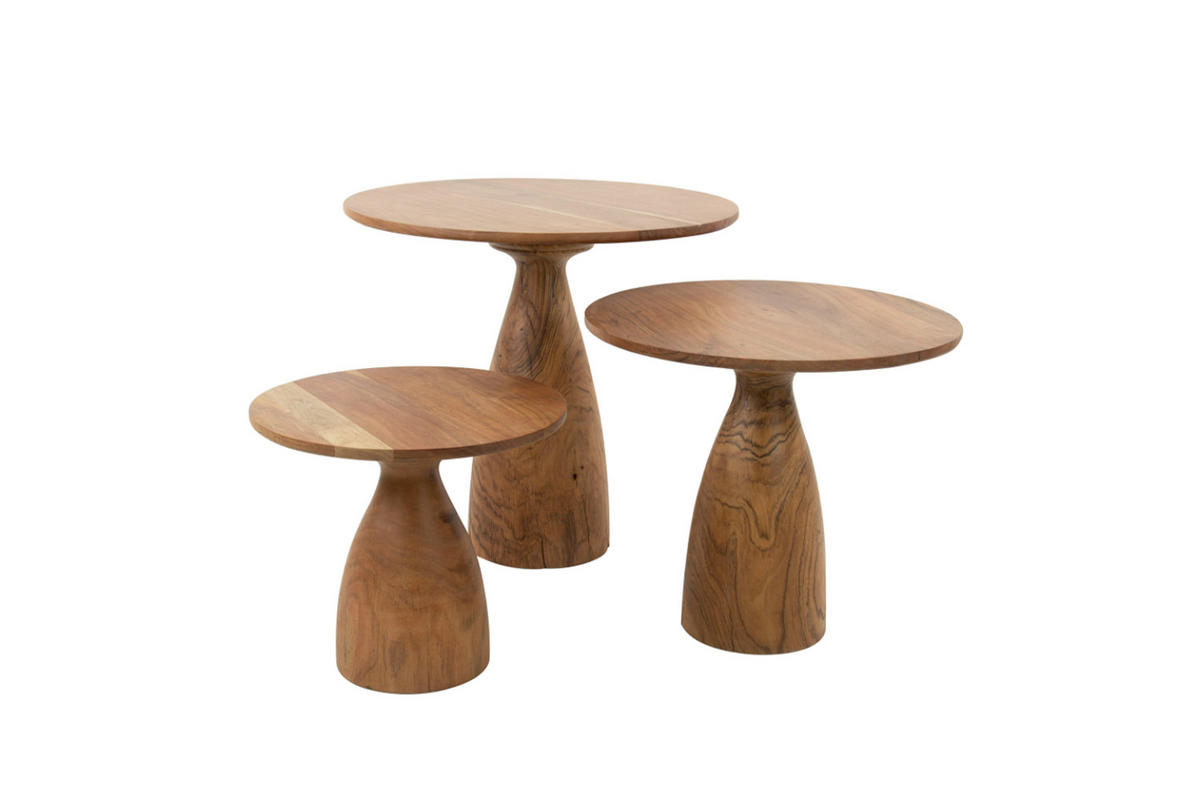COUCHTISCH-SET CECILIA Braun Akazie - Braun, Akazienholz/Holz (60/60/55cm) - KAWOLA
