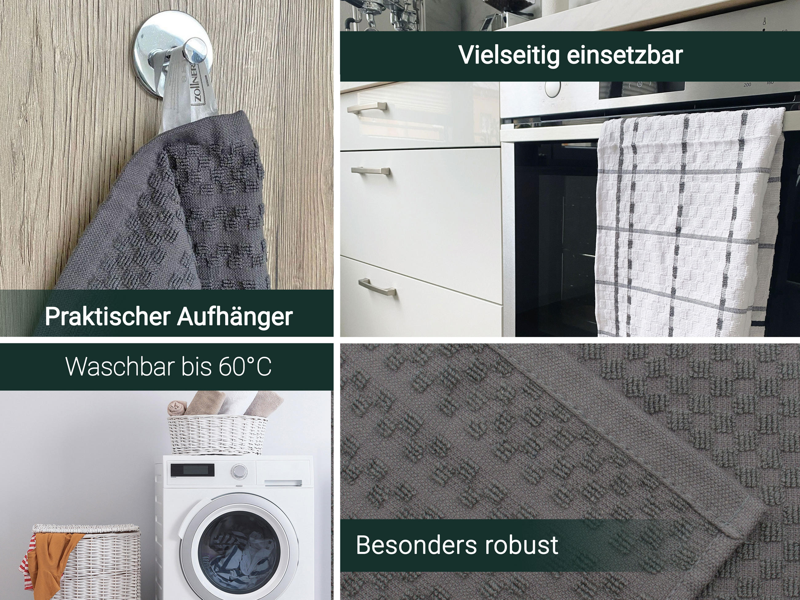 GESCHIRRTÜCHER, 10er-Set, 45x60 cm, 100% Baumwolle, farblich sortiert - Multicolor, Textil (45/60cm) - Zollner