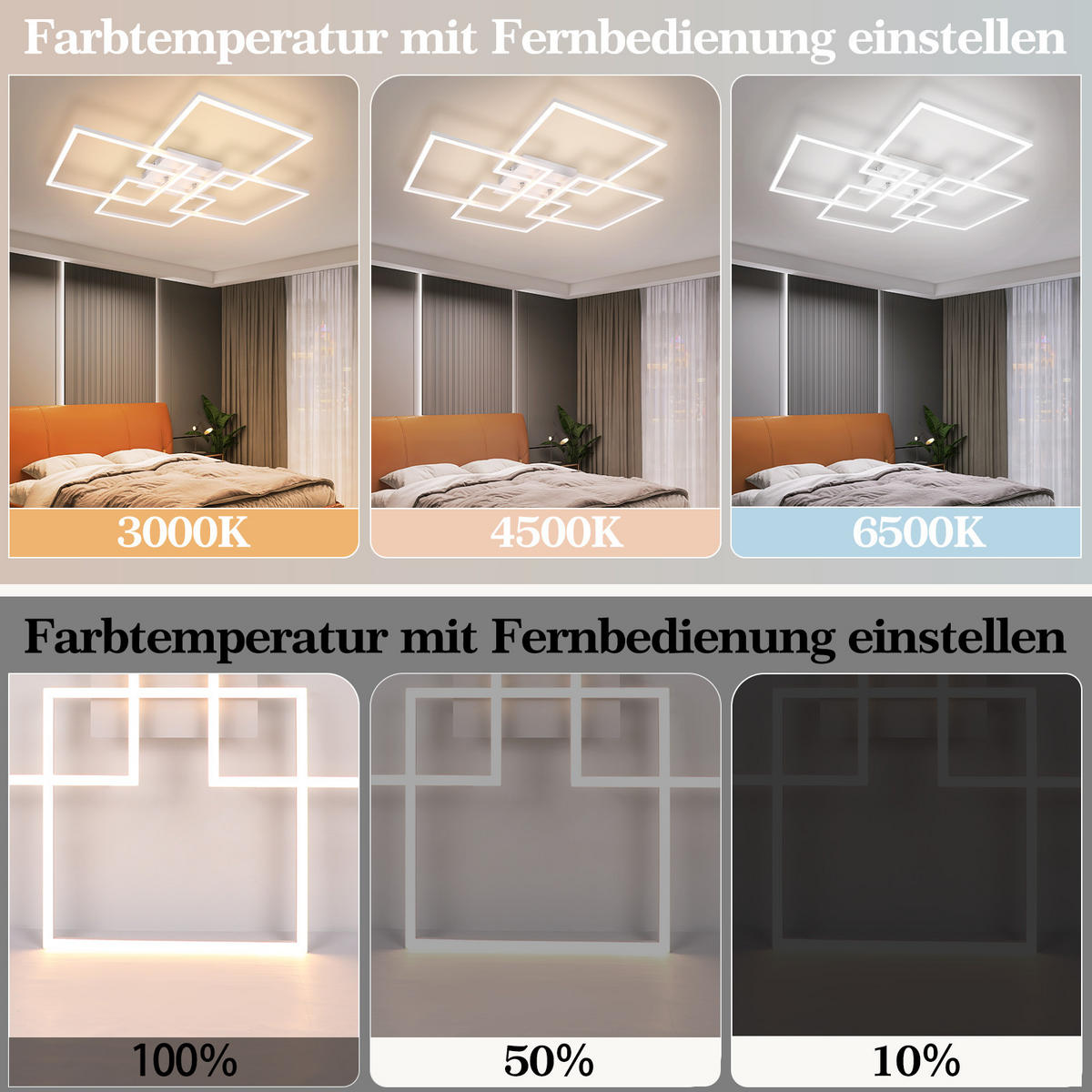 LED-DECKENLEUCHTE Vexlor 72.4/72.4/7.3 cm - Weiß, Metall (72.4/72.4/7.3cm) - ZMH
