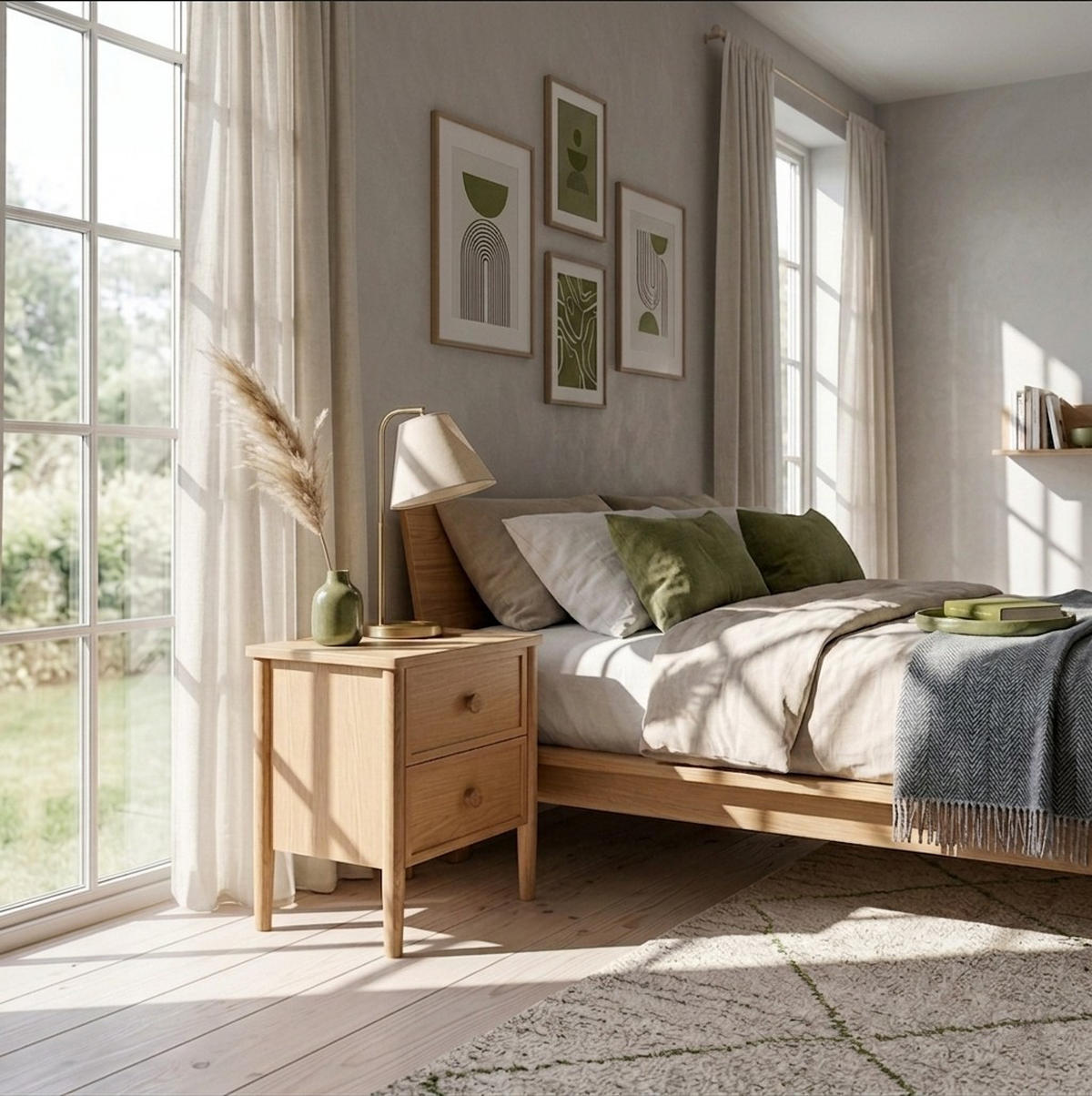 NACHTTISCH Rose, Eiche - Beige, Holz (58/60/40cm) - WOODEK