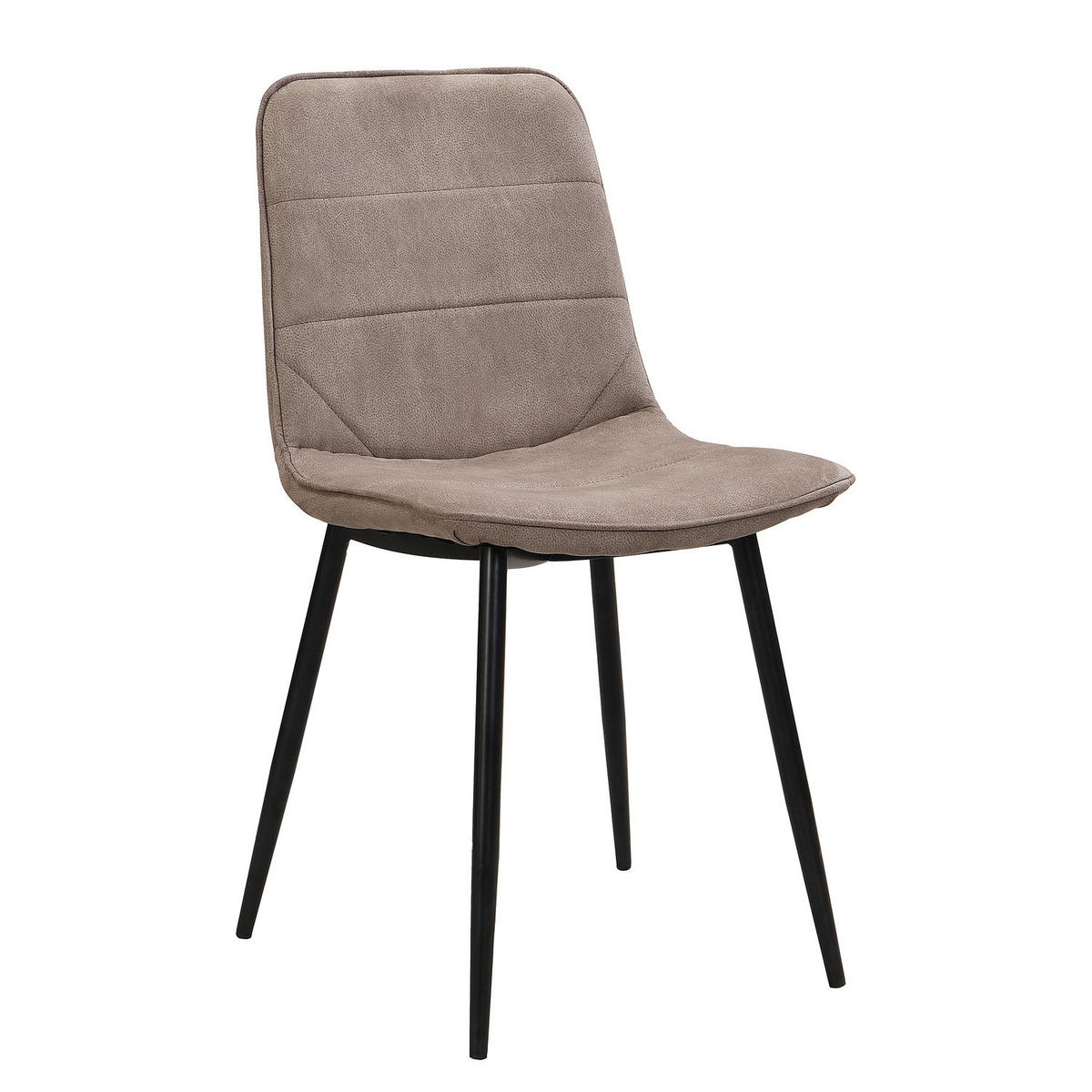 POLSTERSTUHL - 4er-Set - Taupe/Schwarz, Textil/Metall (47/84/52cm) - home24