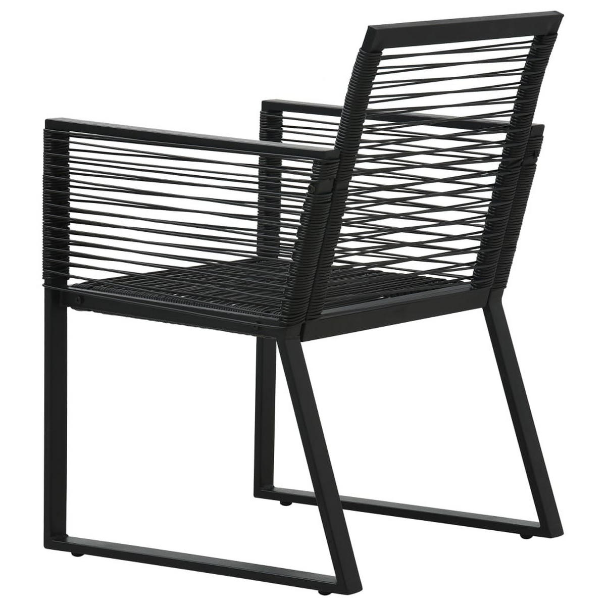 GARTEN-ESSGRUPPE 5-teilig Pvc Rattan Schwarz - Schwarz, Kunststoff - vidaXL