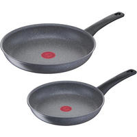 PFANNENSET G15090 Healthy Chef, Pfannen Set 2-teilig Bratpfannen 24 cm 28 cm Antihaft Pfanne Induktion,Spülmaschinenfest grau, Bratpfanne - Schwarz, Keramik/Kunststoff - Tefal