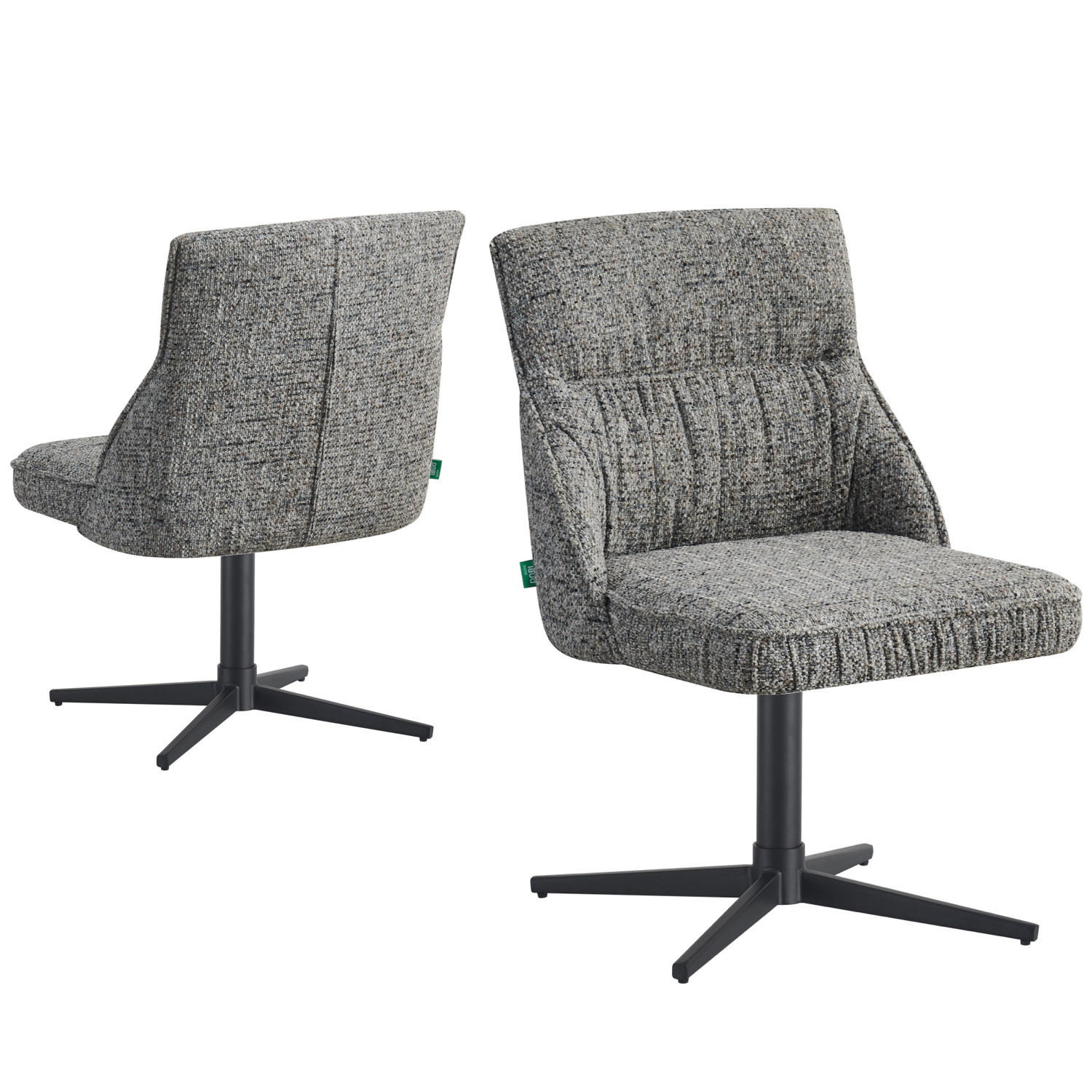 ESSZIMMERSTUHL LORENA 2er-Set - Dunkelgrau/Schwarz, Textil/Metall (49/83/62cm) - DUBI Möbel