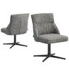 ESSZIMMERSTUHL LORENA 2er-Set - Dunkelgrau/Schwarz, Textil/Metall (49/83/62cm) - DUBI Möbel