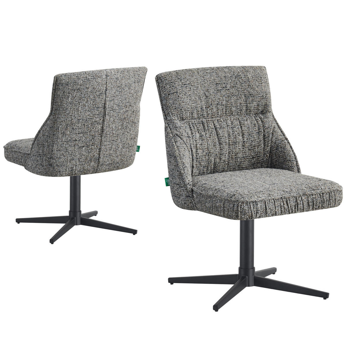 ESSZIMMERSTUHL LORENA 2er-Set - Dunkelgrau/Schwarz, Textil/Metall (49/83/62cm) - DUBI Möbel