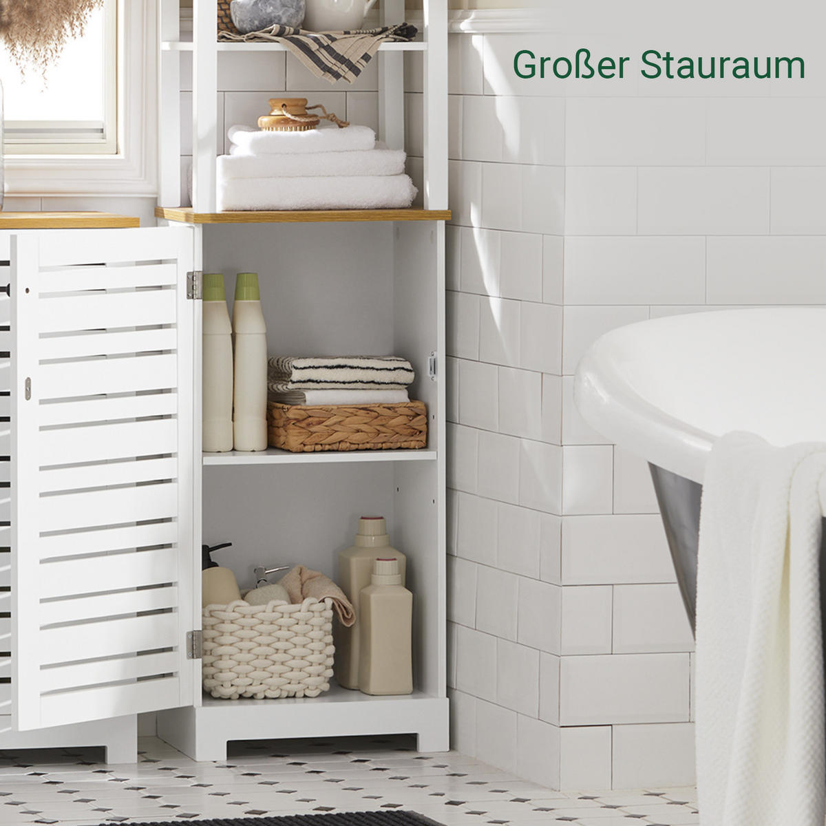 HOCHSCHRANK Weiß - Weiß, Holzwerkstoff (60/160/30cm) - SoBuy