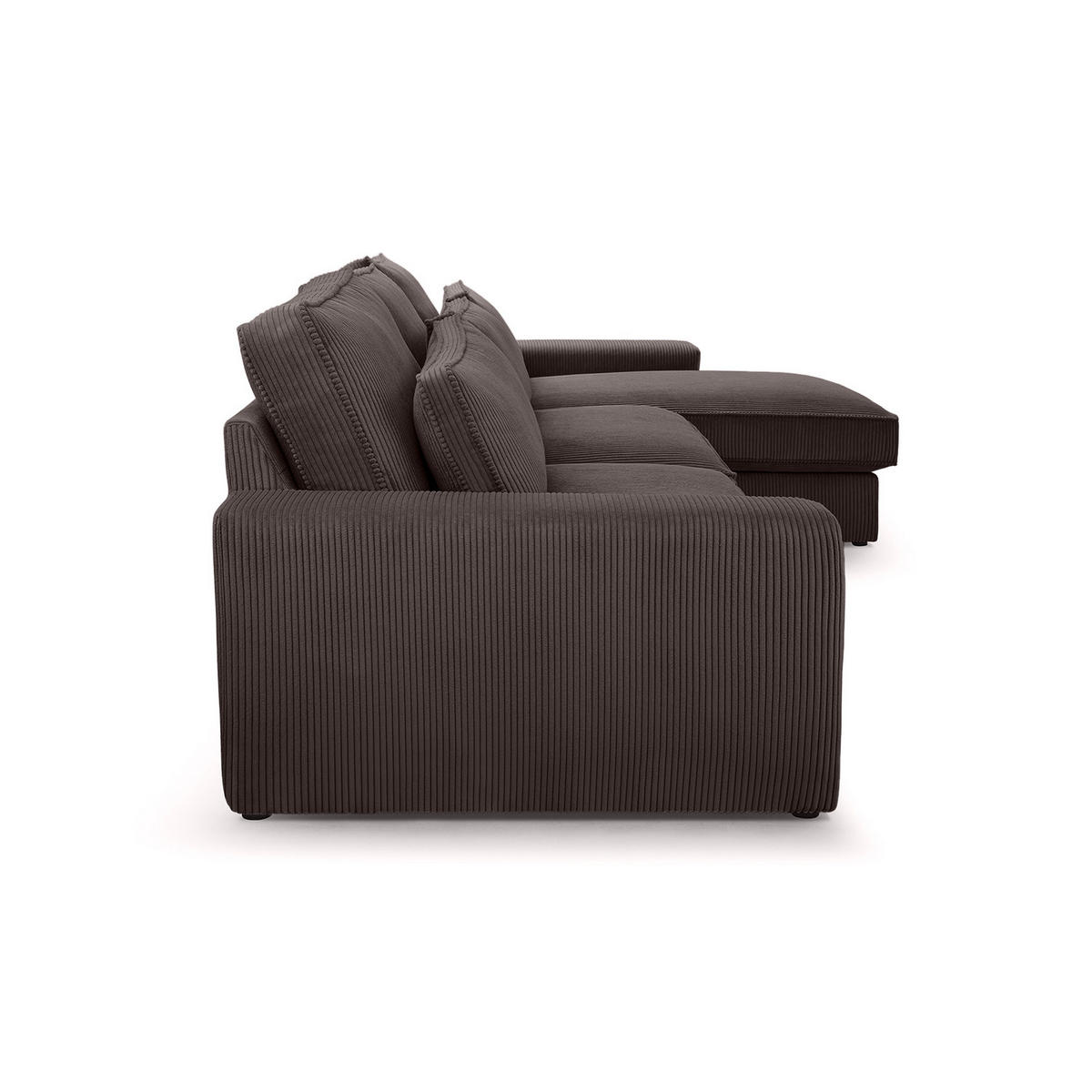 ECKSOFA 4 Sitzer Medan Mini, Dunkelbraun - Dunkelbraun, Textil (276/176cm) - Fedve