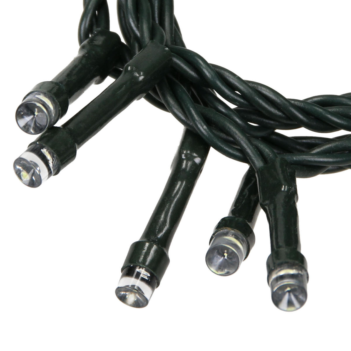 LED CLUSTER LICHTERKETTE 20m 1000LED Kaltweiß Innen/Außen IP44 - Dunkelgrün, Kunststoff (2000cm) - ECD-Germany