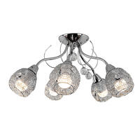LED DECKENLEUCHTE Chromgeflecht Silber - Silberfarben, Glas (54/54/22cm) - Globo Lighting