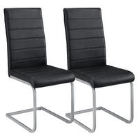 SCHWINGSTUHL Vegas schwarz Kunstleder (2er Set) - Schwarz, Textil (41/101/52cm) - Juskys