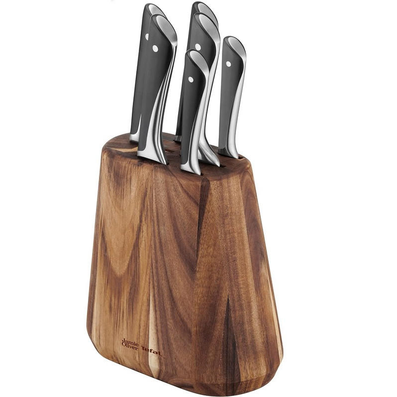 MESSERBLOCK mit 6 Messern K267S7 Jamie Oliver 7-tlg - Dunkelrot, Metall (15/10/30cm) - Tefal