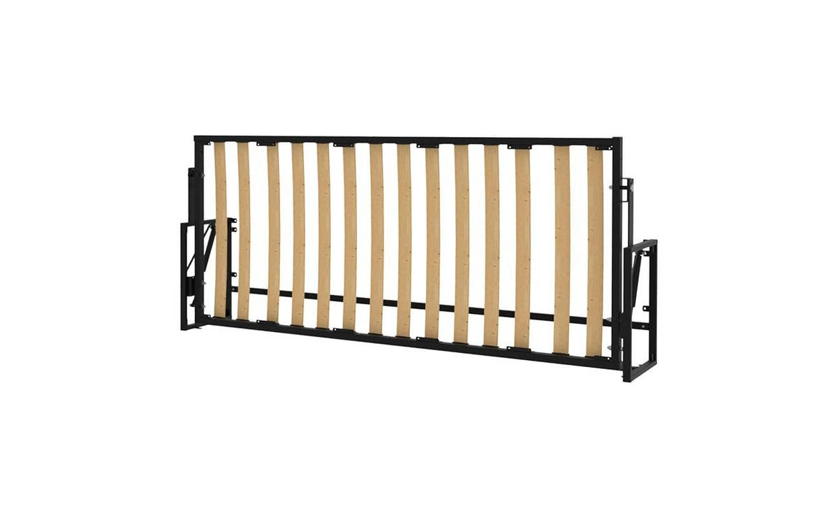 WANDBETT Morphy Classik Modulares SizeFlex- und TypeFlex-System - 190x90 Horizontal - Schwarz, Holz (190/90cm) - WallBedKing