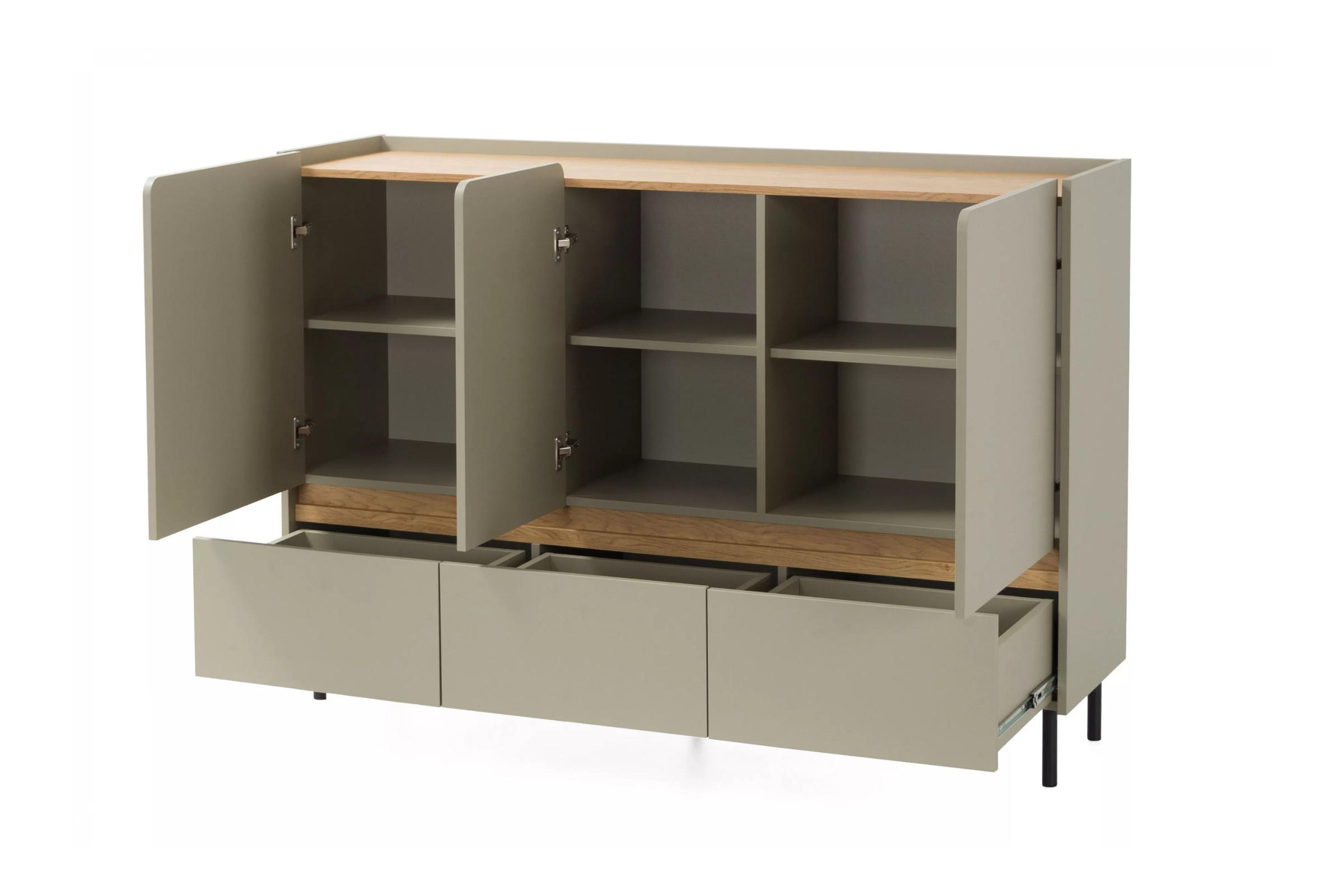 KINDERKOMMODE LIBU 07 150/40/105 in Eukalyptus / Baltic Düne Eiche - Alteiche/Eukalyptusholzfarben, Holzwerkstoff (150/105/40cm) - Deine Möbel 24