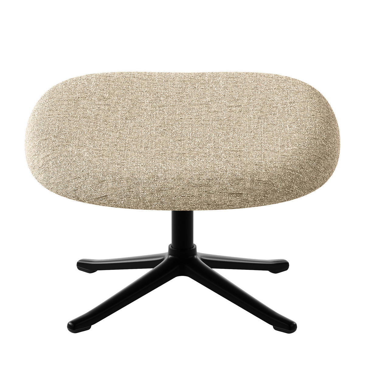 POLSTERHOCKER - Taupe/Schwarz, Textil/Metall (53/37/46cm) - home24