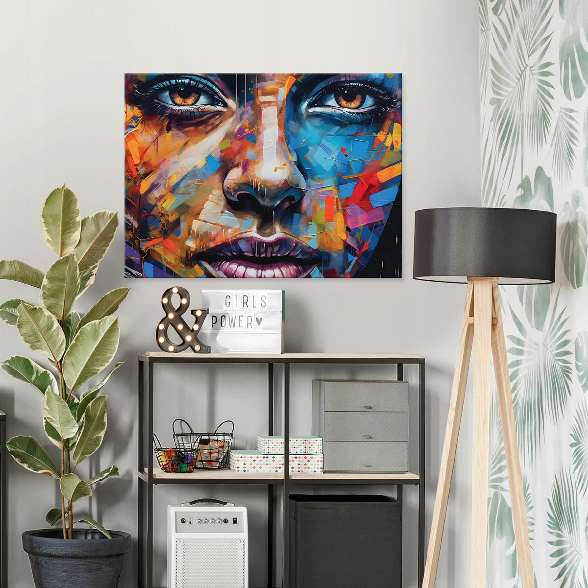 BILDER Abstrakt Frau 120x80 - Multicolor, Holzwerkstoff (120/80cm) - Wallarena