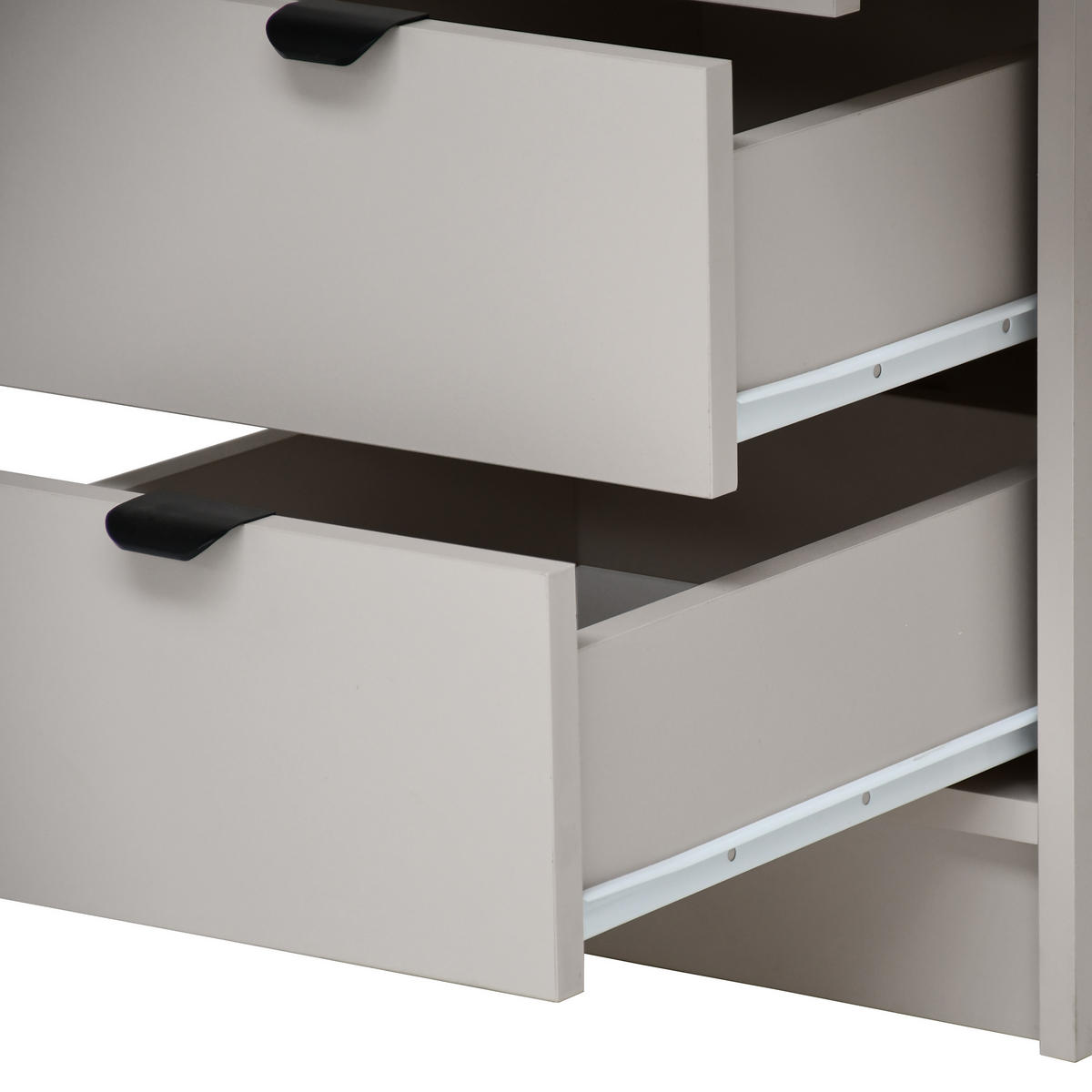 SCHMINKTISCH Malta mit 5 Schubladen, mit Spiegel, mit Griffen, Kaschmir - Kaschmir/Schwarz, Holzwerkstoff/Metall (120/145.5/57cm) - Beautysofa