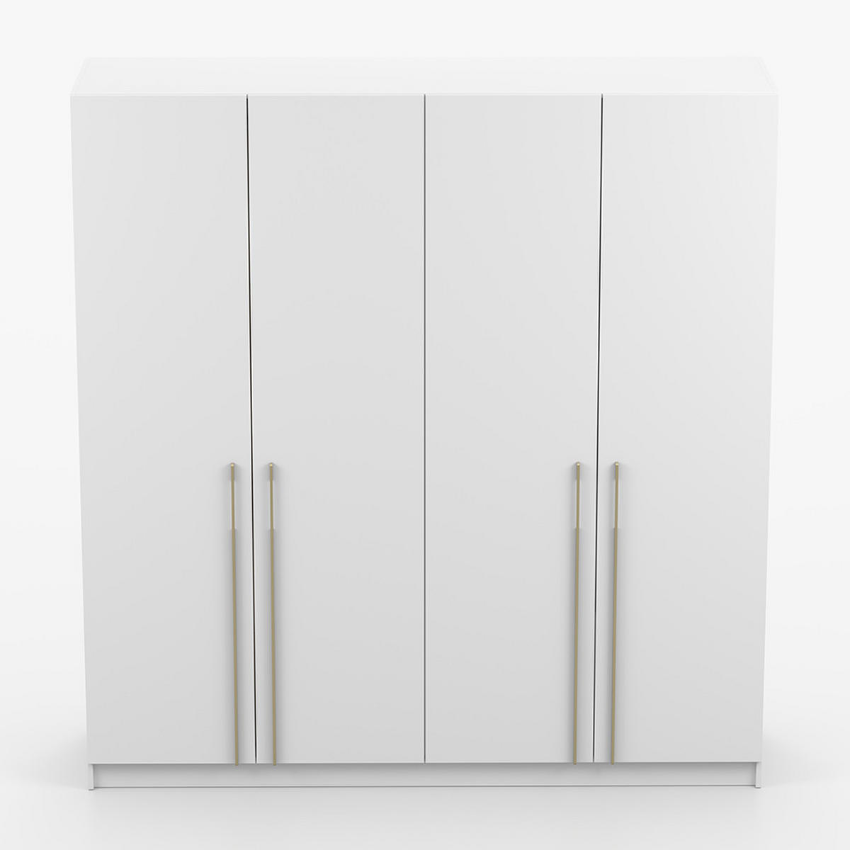 DREHTÜRENSCHRANK ROSA 4D 200/210/57 cm 4-türig Weiß - Goldfarben/Weiß, Holzwerkstoff/Metall (200/210/57cm) - imoebel24