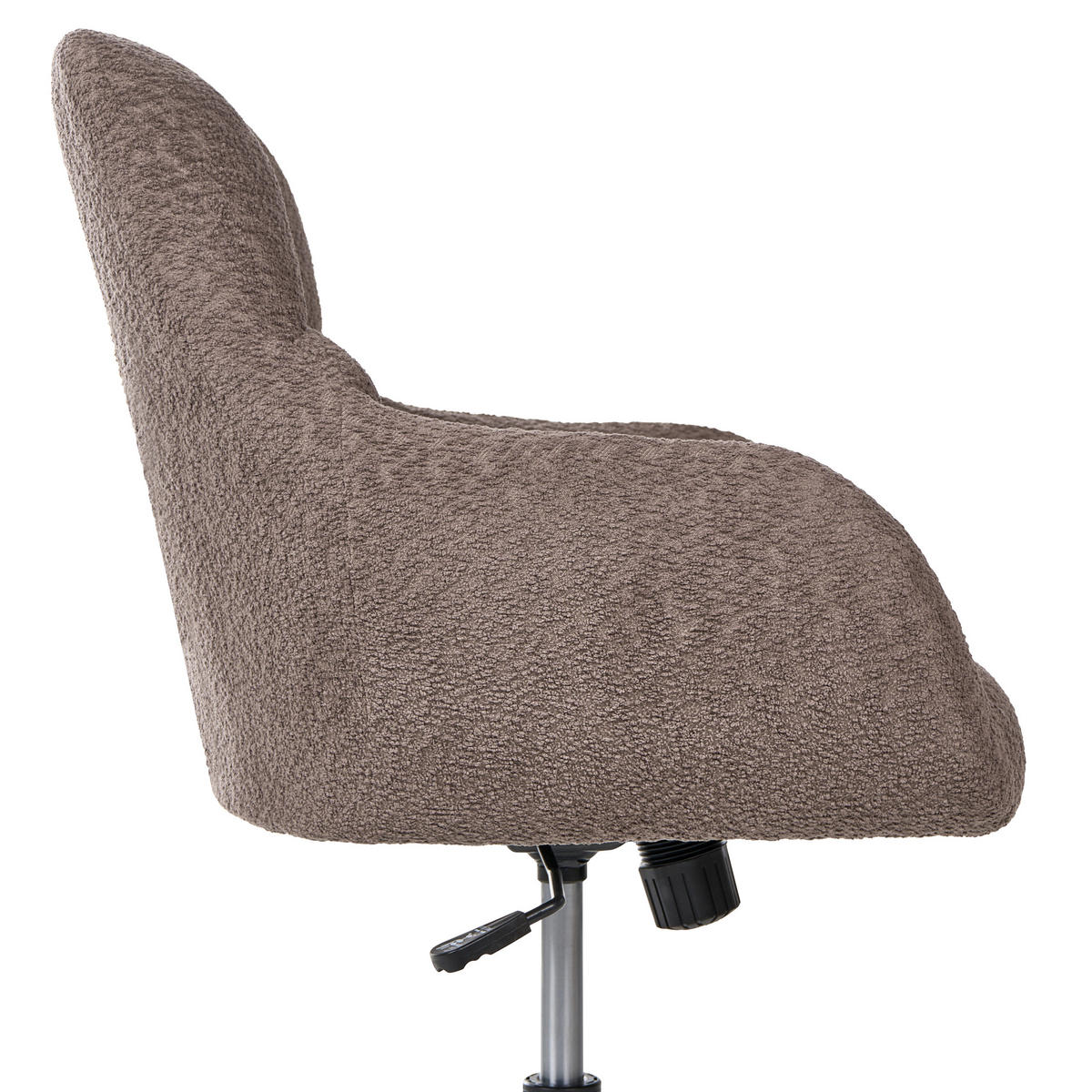 SCHREIBTISCHSTUHL Bouclé Dunkelbraun Palmdale - Dunkelbraun, Textil (58/87/61cm) - Beliani