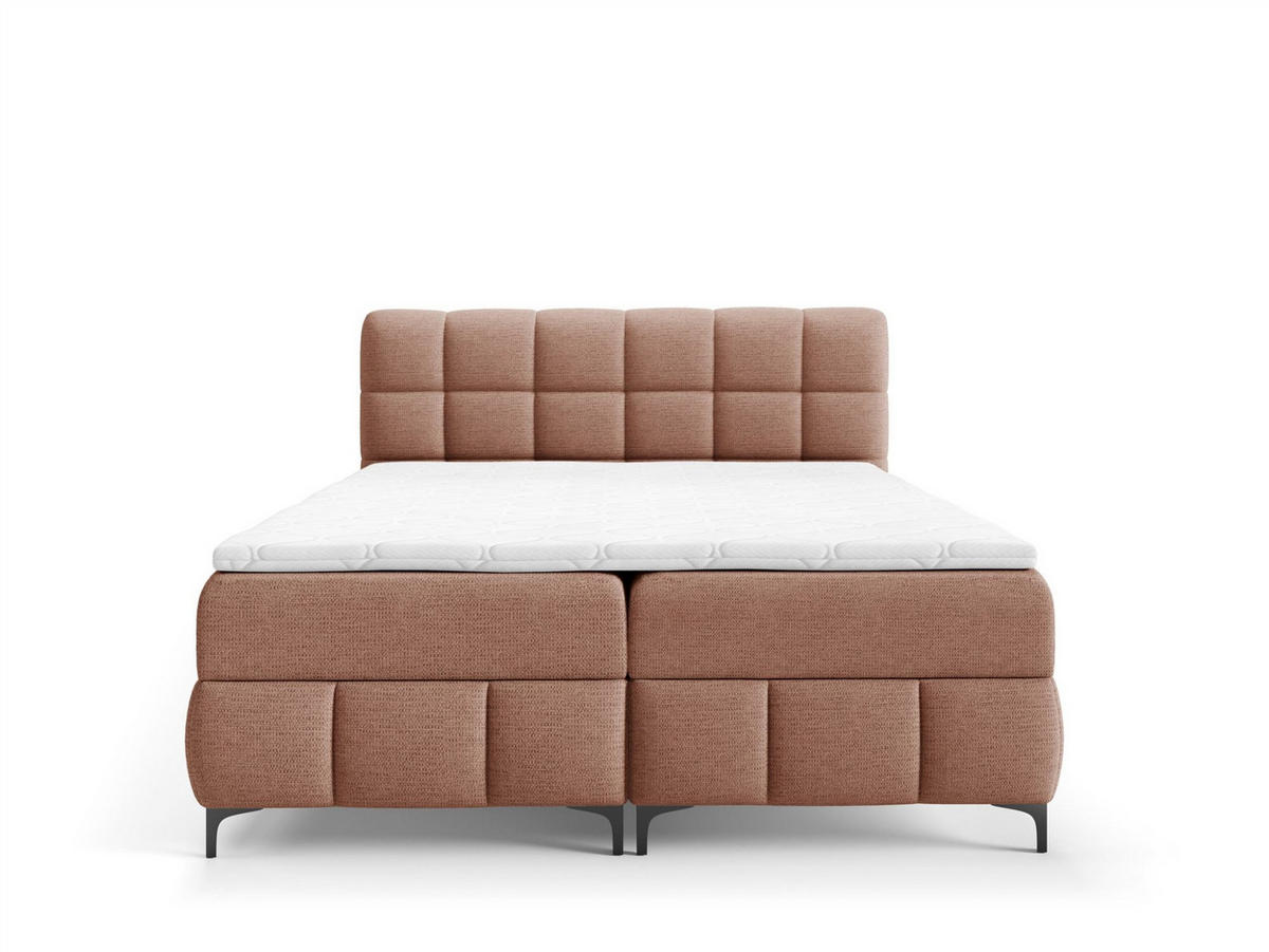 BOXBETT Sophie In Aragon - Rotbraun, Holzwerkstoff/Textil (160/200cm) - Fun Möbel