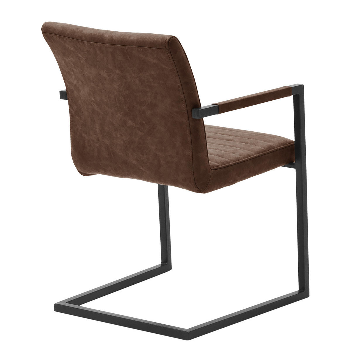 ARMLEHNENSTUHL - Vintage Kunstleder - Braun, Kunststoff/Metall (54/86/63cm) - home24