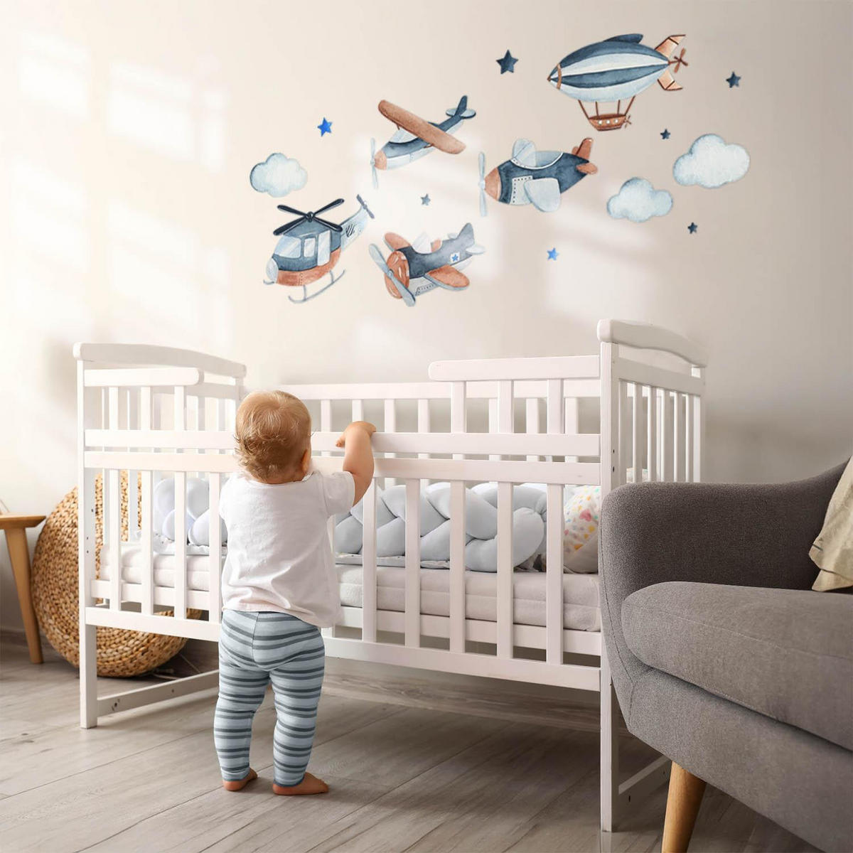 WANDAUFKLEBER 100x142cm - Lufttransport - Multicolor, Kunststoff (100/142/0.1cm) - Wallfluent