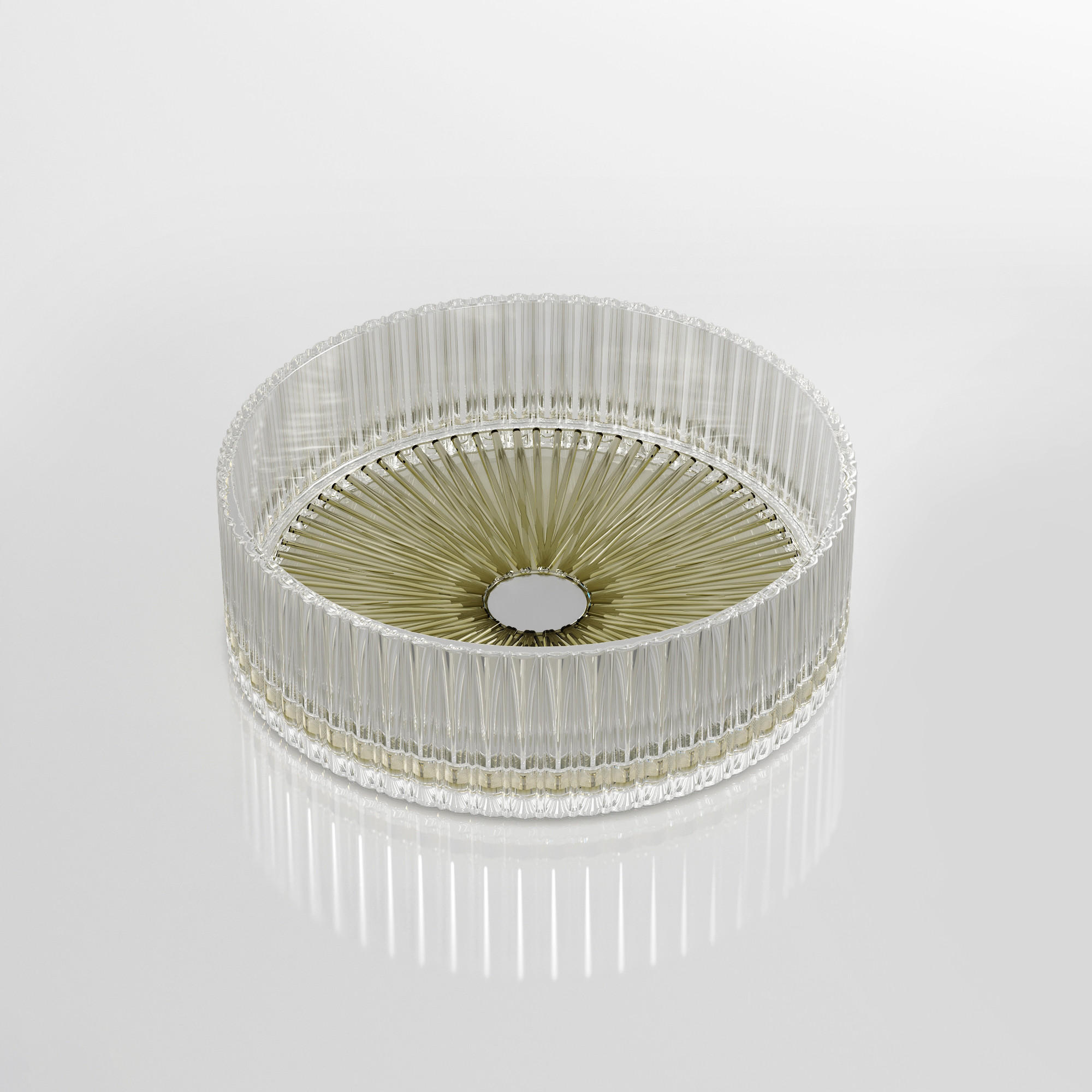 WASCHBECKEN Klarglasspüle Champagner Ø40 / 12 cm - Champagner, Glas (40/12/40cm) - EMKE