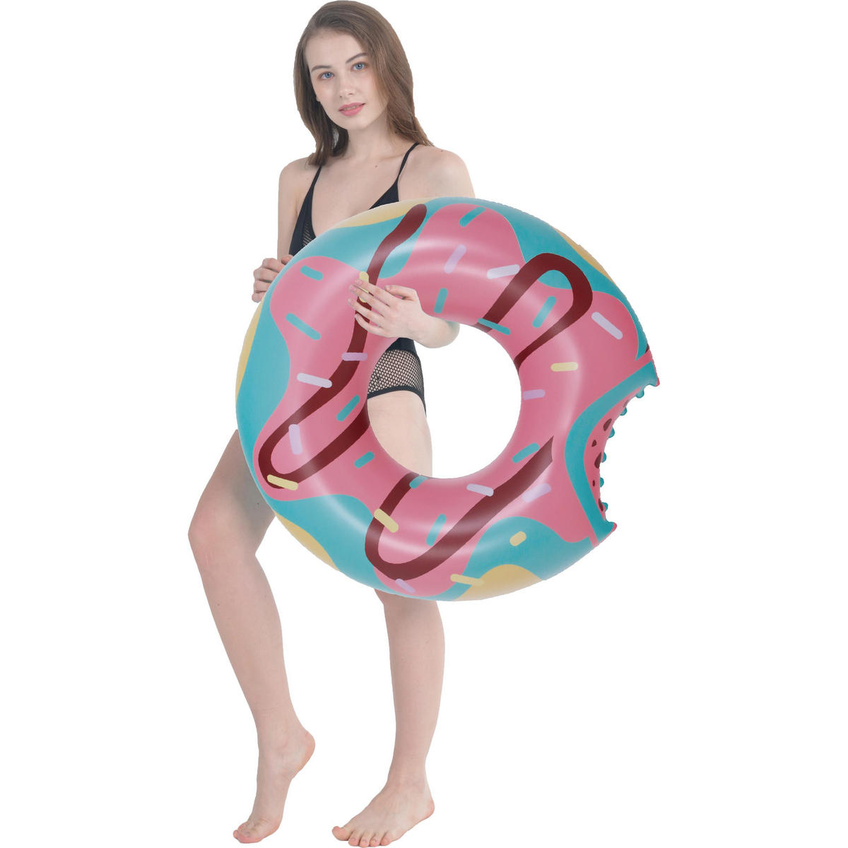 SCHWIMMREIFEN Donut 125 x 120,5 cm bunt Schwimmring - Pink, Kunststoff (120/125cm) - Avenli
