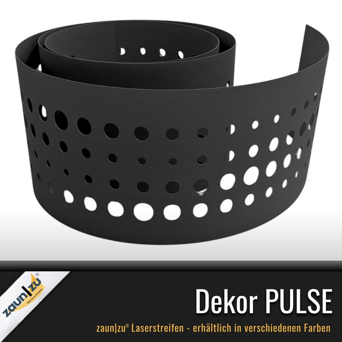 SICHTSCHUTZSTREIFEN zaun|zu PREMIUM dekor Pulse Sichtschutz Gelb 2,55m - Gelb, Kunststoff (255/19cm) - ZAUN|ZU