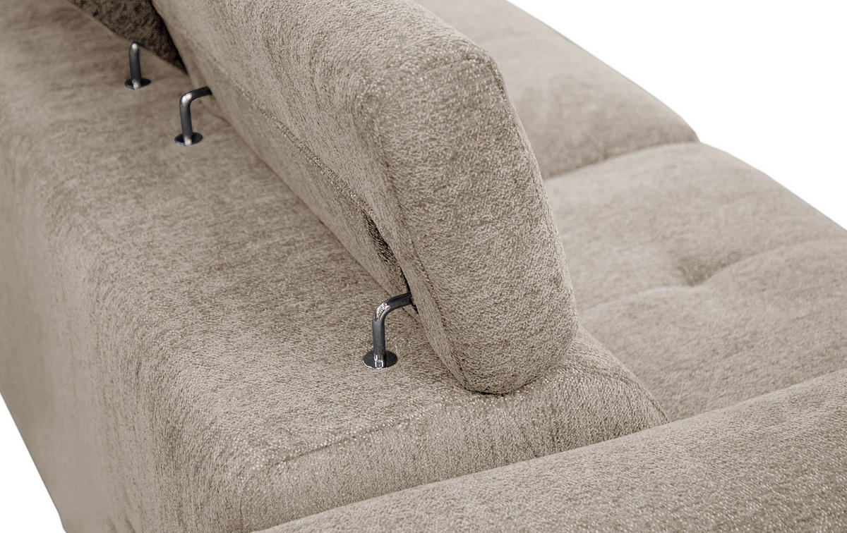 SOFA CALVERA 3-Sitzer mit 1 Relaxfunktion, ecru - Ecru, Holzwerkstoff/Textil (204/79/106cm) - Courtois Laville