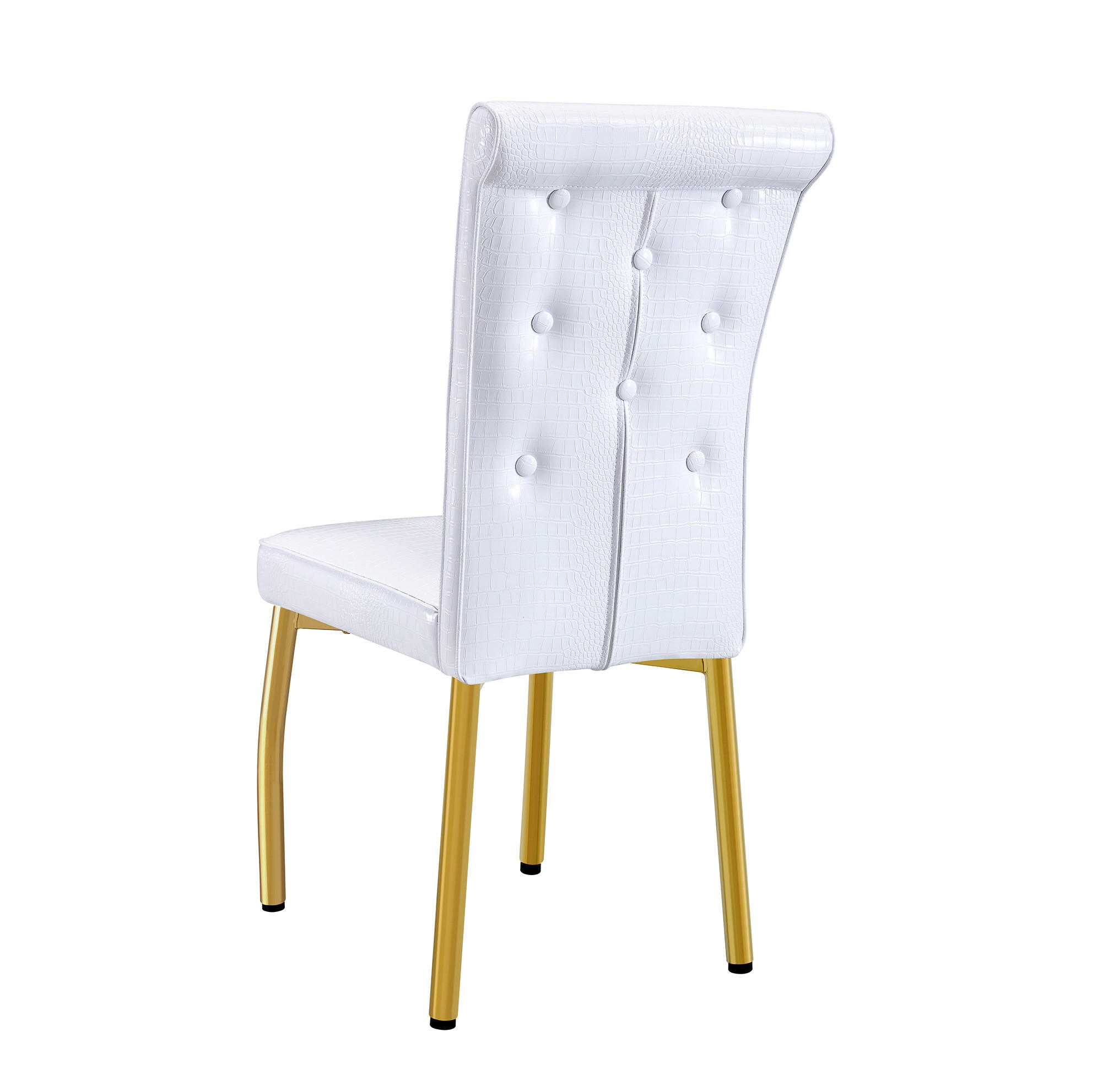 ESSZIMMERSTUHL 2er-Set gepolstert PVC Weiß mit goldfarbenen Metallbeinen - Goldfarben, Metall (42/101/61.5cm) - Meubliv