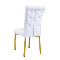 ESSZIMMERSTUHL 2er-Set gepolstert PVC Weiß mit goldfarbenen Metallbeinen - Goldfarben, Metall (42/101/61.5cm) - Meubliv