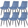 STUHL-SET 6 Stück aus Samt in Modernem Stil-YZ2 - Blau, Textil (53/88/62.5cm) - HOMAVO