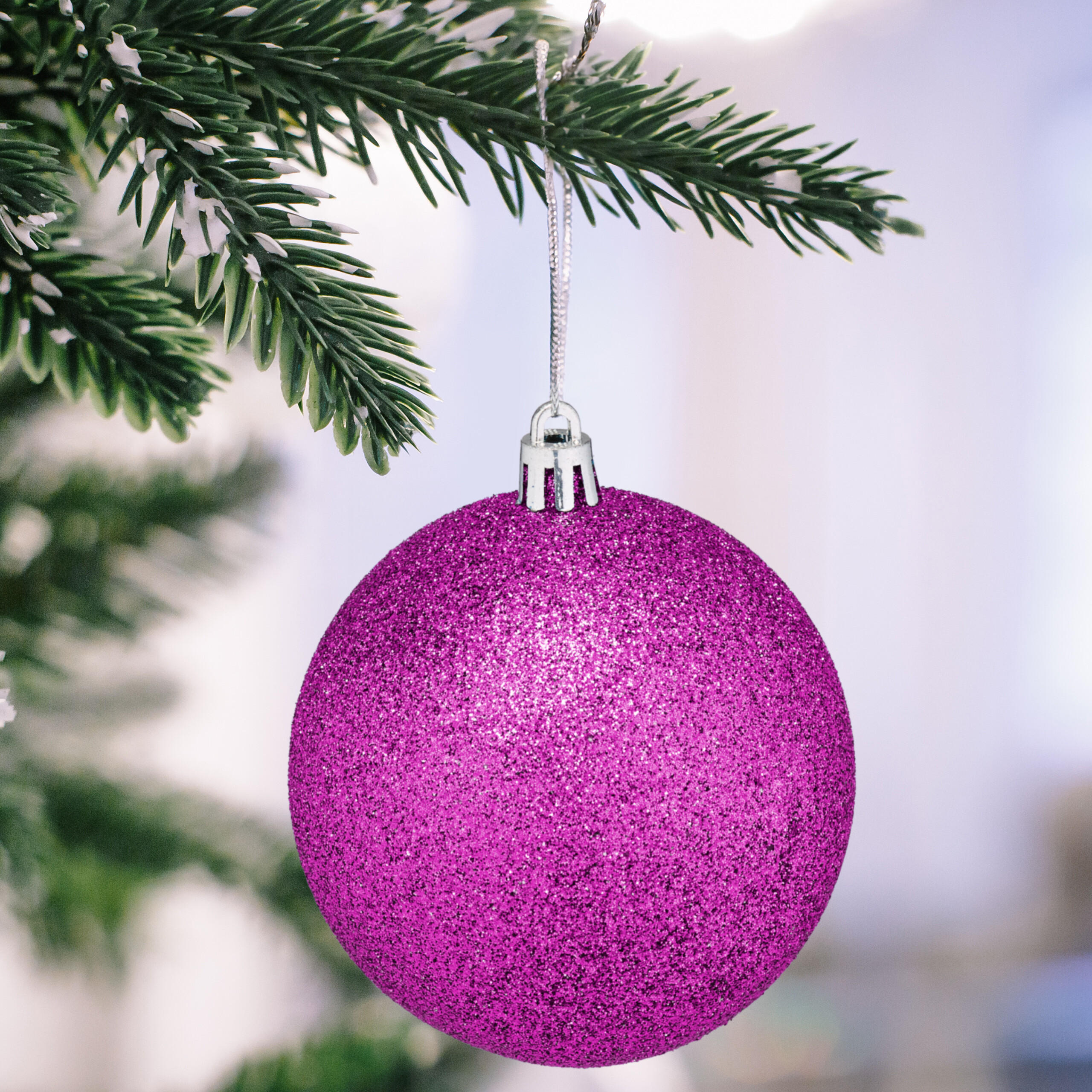 WEIHNACHTSKUGELN-SET 110-tlg. - Pink, Kunststoff (8/9/8cm) - Relaxdays