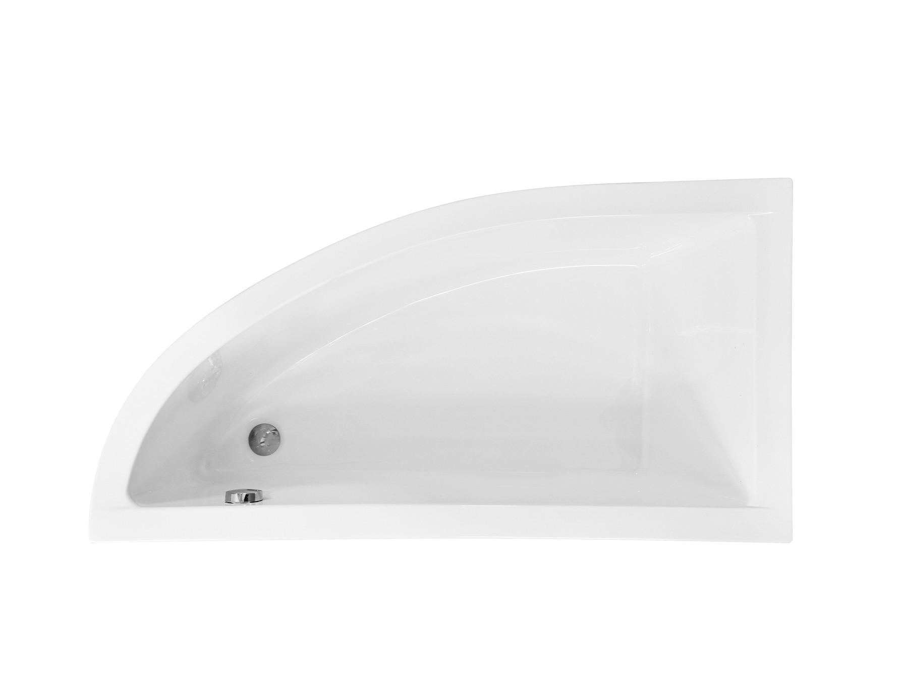 BADEWANNE Eckwanne PRAKTIKA 150/70 Links mit Styro Ablauf Füße - Weiß, Kunststoff (70/58.5/150cm) - bad land