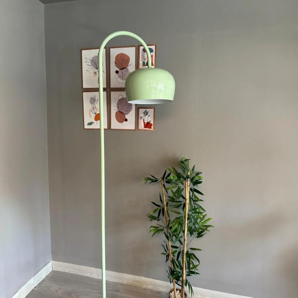 STEHLEUCHTE Bogen 180 Cm - Mintgrün, Metall (37/37/180cm) - Bamyum