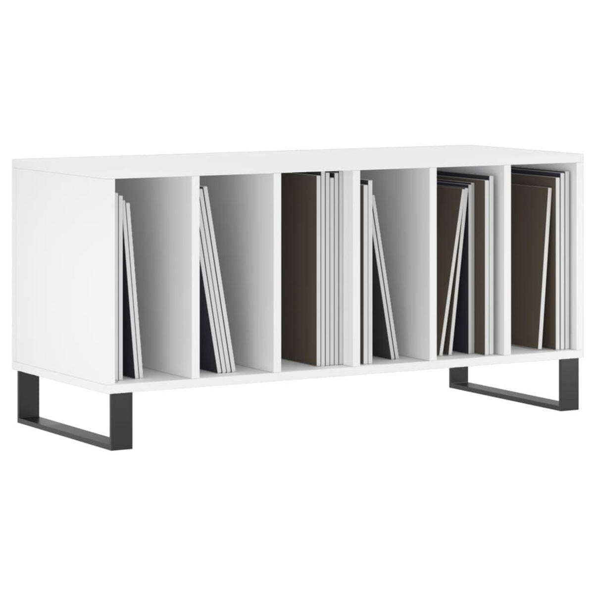 PLATTENSCHRANK Weiss 100/38/48 Cm Holzwerkstoff - Weiß, Holzwerkstoff (38/48/100cm) - vidaXL