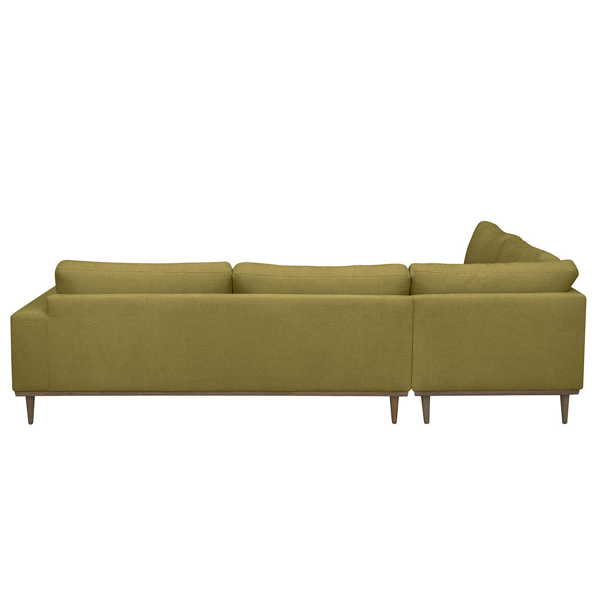 ECKSOFA mit Ottomane - Eichefarben/Olivgrün, Eichenholz/Textil (287/219cm) - home24