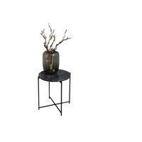 BEISTELLTISCH Marmer Marmor Durchmesser 49 cm Schwarz - Schwarz, Stein (49/49/51cm) - Villa Möbel