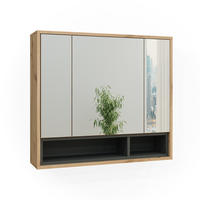 BADSPIEGELSCHRANK Beatrice Artisan Eiche/Anthrazit 80 x 72 cm - Anthrazit/Eiche Artisan, Holzwerkstoff (80/72/20cm) - Vicco