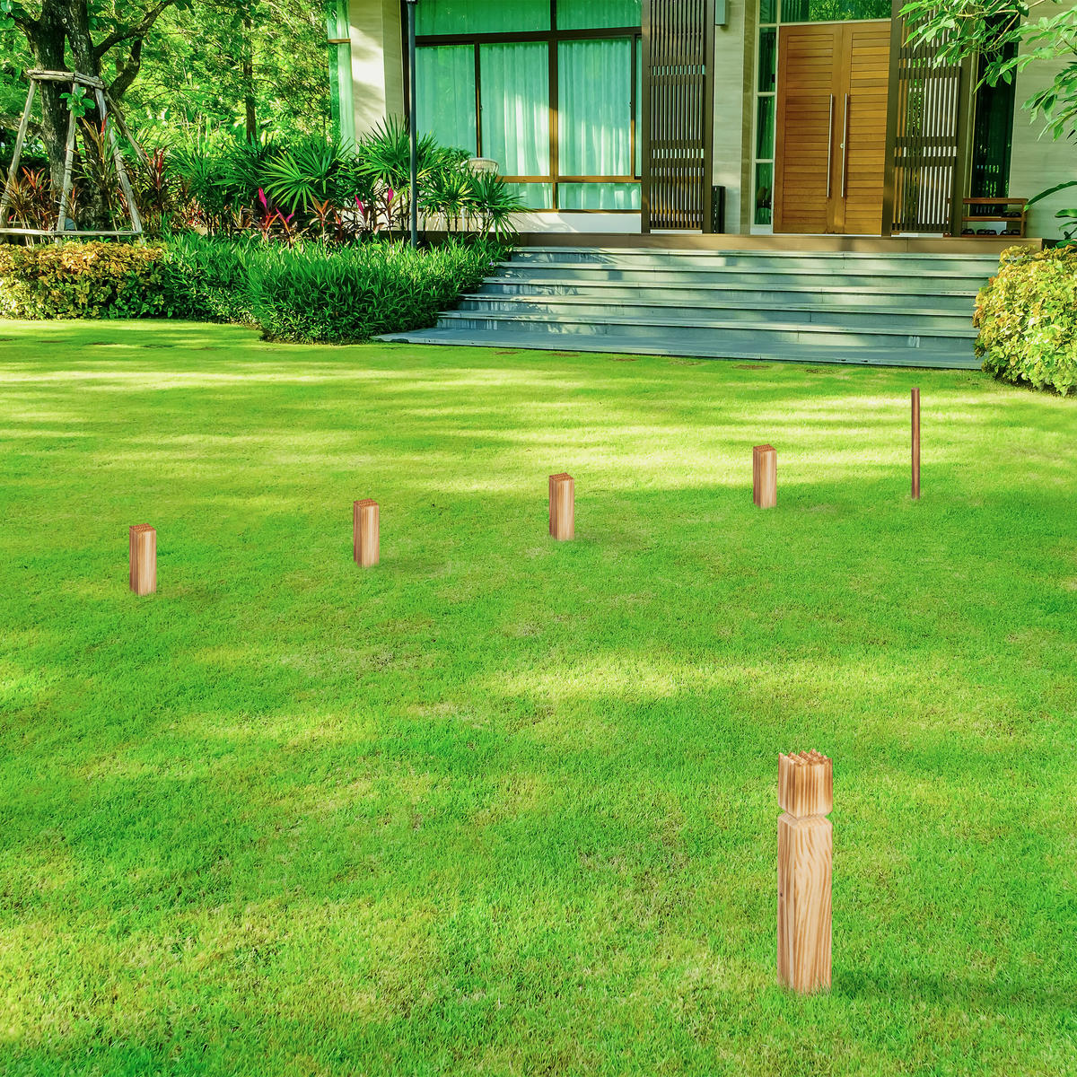 WIKINGERSPIEL - Braun, Holz (36/21.5cm) - Relaxdays