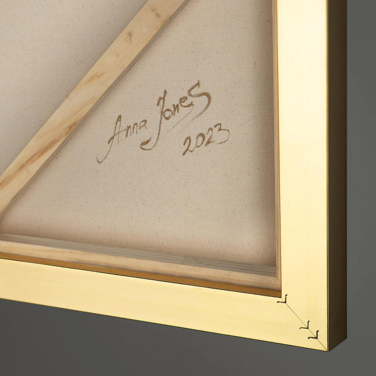 GEMÄLDE Orangene Explosion Schattenfugenrahmen Gold 140x100 cm - Goldfarben, Holz (140/100cm) - YS-art gallery