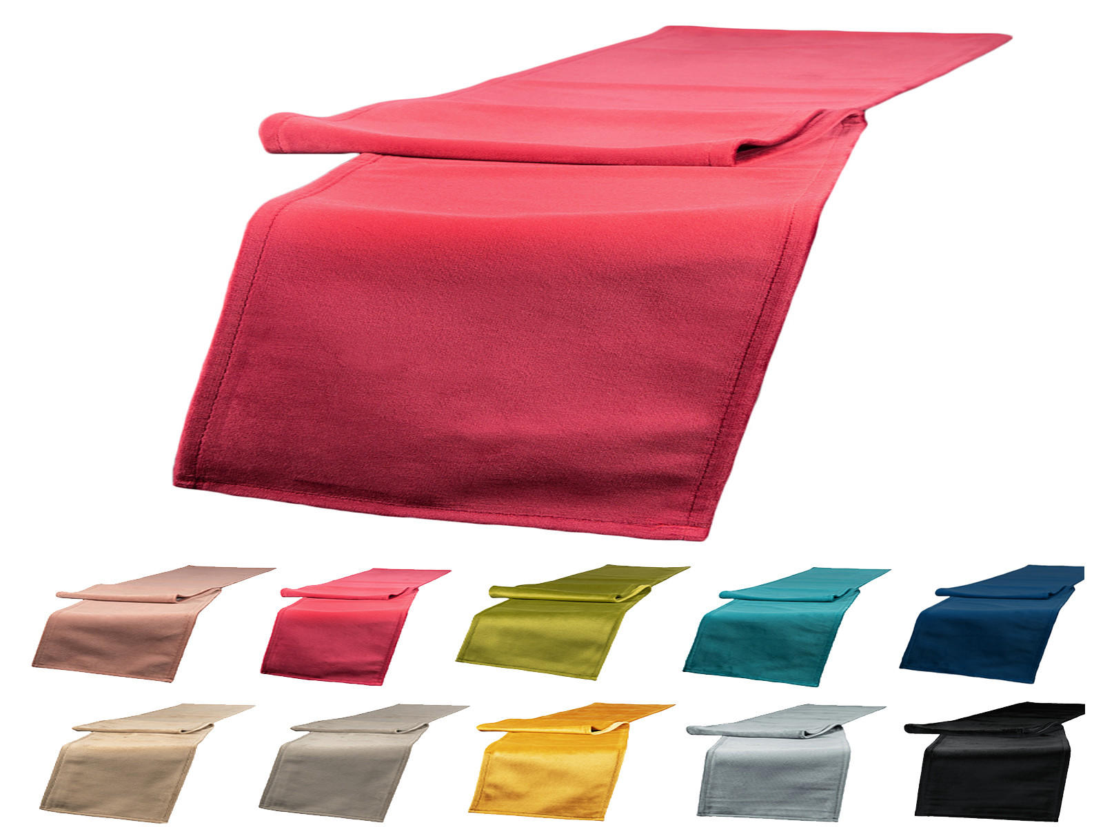 TISCHLÄUFER Samt&Sonders karmin-rot 140/40 cm - Rot, Textil (40/140cm) - beties Heimtextil