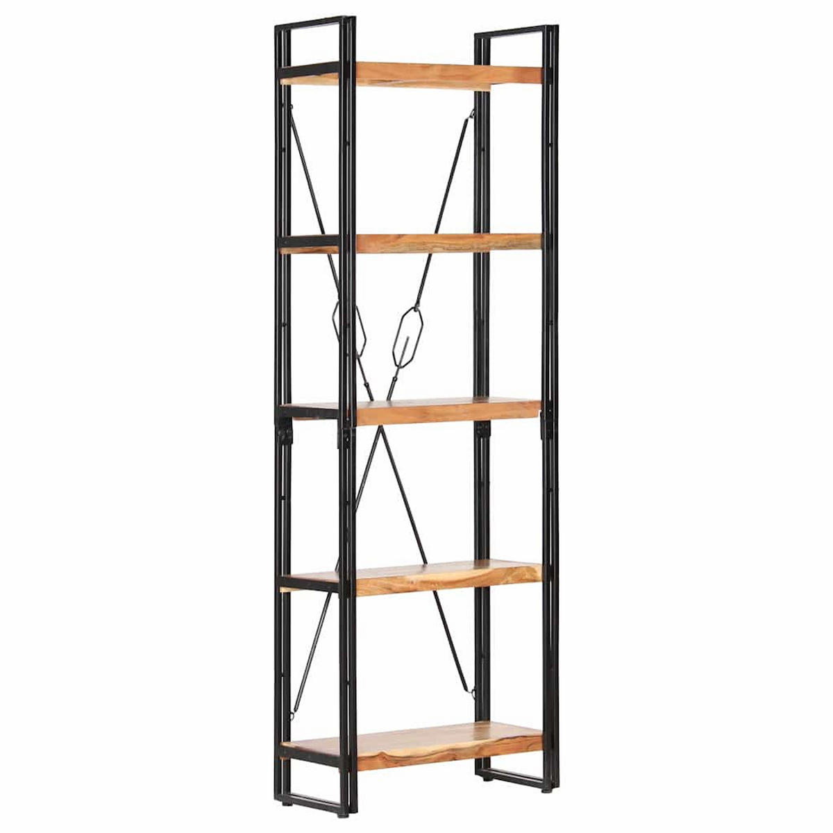 BÜCHERREGAL 5 Fächer 60/30/180 Cm Akazie Massivholz - Braun, Holz (30/180/60cm) - vidaXL