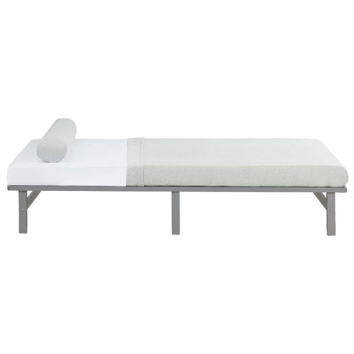 HOLZBETT mit Matratze 140/200 cm grau - Grau, Holz (140/200cm) - Homestyle4u