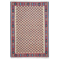 HANDWEBTEPPICH Kelim Senneh Mehrfarbig 146/100 cm Schurwolle - Multicolor, Textil (100/146cm) - Looma