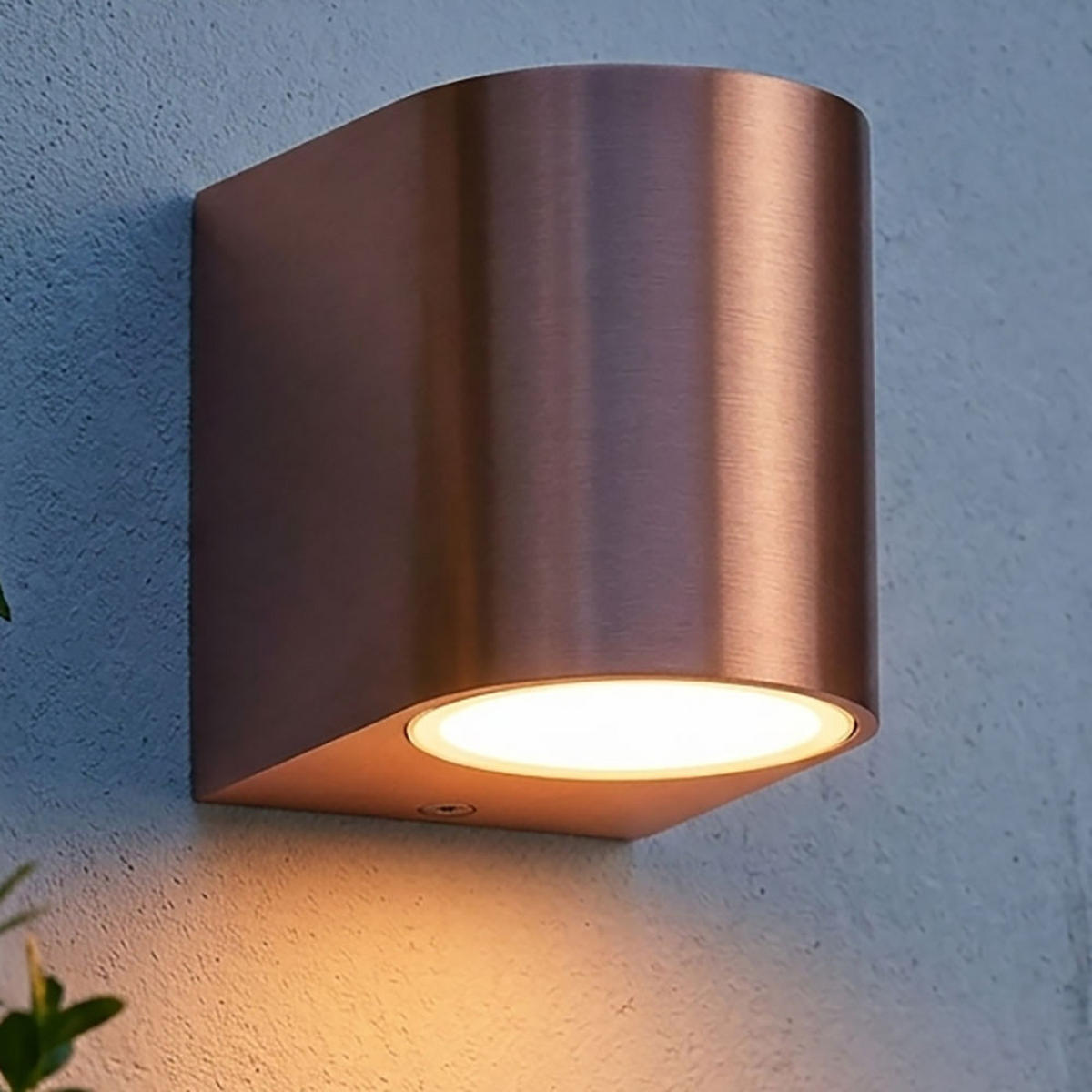 WANDLEUCHTE Down, Kupfer, Aluminium, außen - Kupferfarben, Metall (6.5/8/9.4cm)