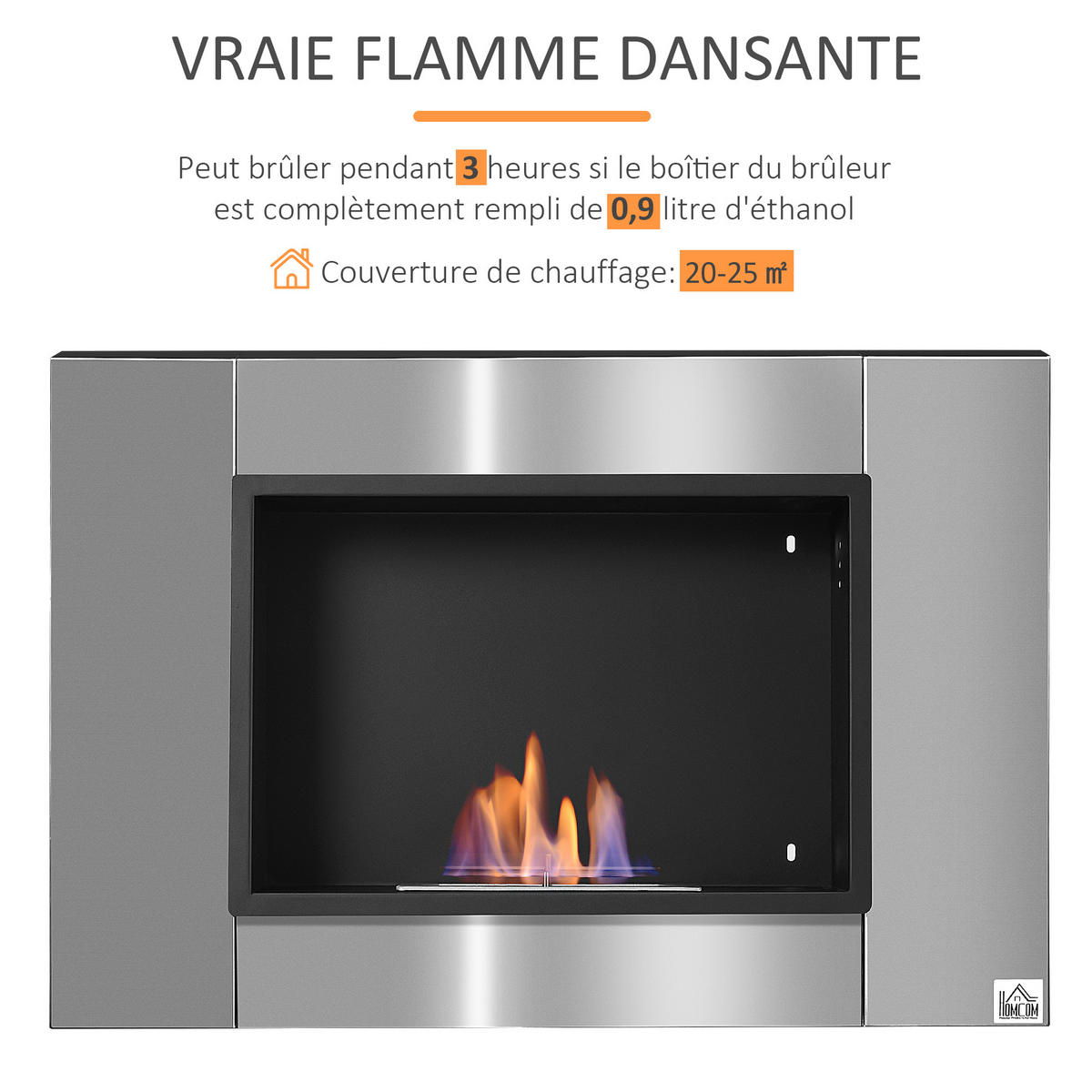 ETHANOLKAMIN DE-17076 Wandmontage 0,9 L Brenner Edelstahl - Grau, Metall (80/54/14cm) - ComfortXL